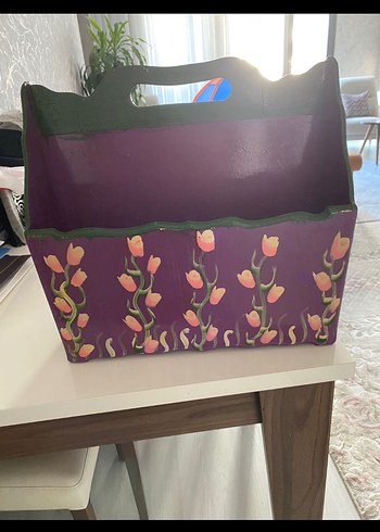 Mor El Boyaması Sepet ve Saklama Kutusu - Görsel 2