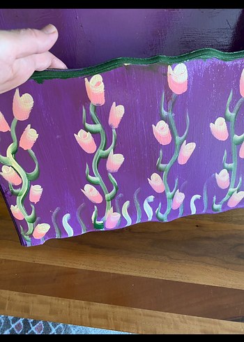 Mor El Boyaması Sepet ve Saklama Kutusu - Görsel 6