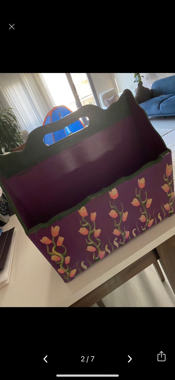 Mor El Boyaması Sepet ve Saklama Kutusu - Görsel 3