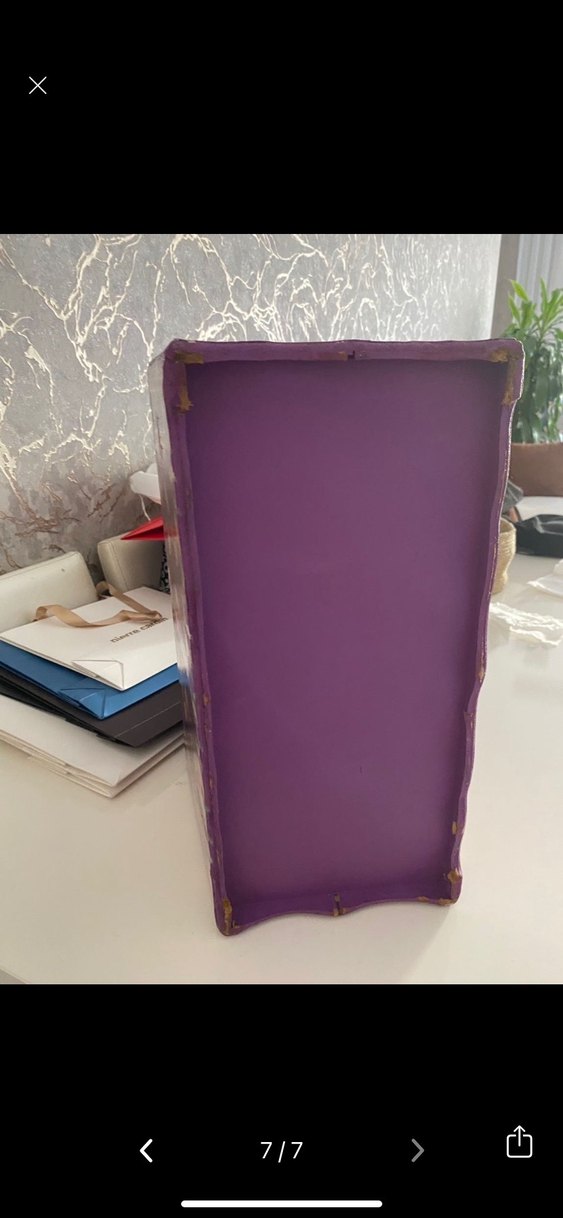 Mor El Boyaması Sepet ve Saklama Kutusu - Görsel 5