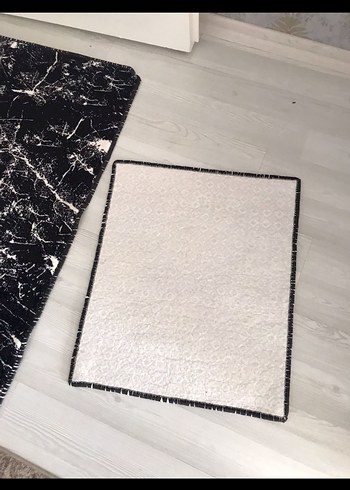 Siyah Baskılı Çağdaş paspas seti - Görsel 4