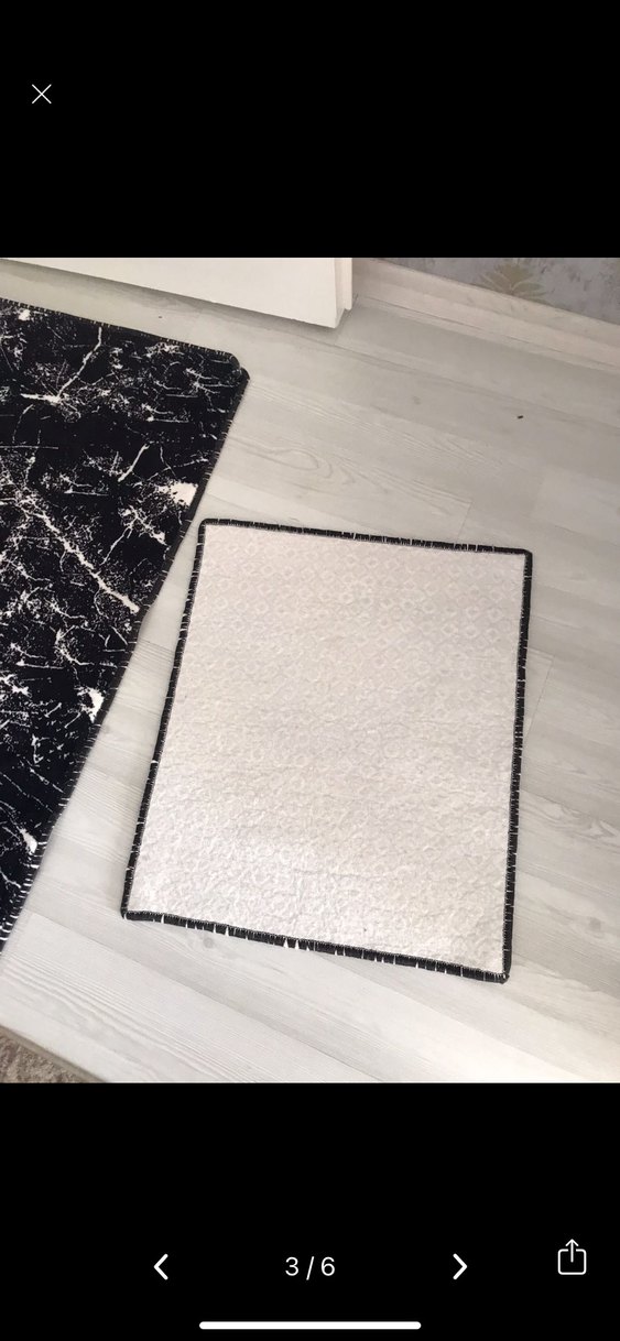 Siyah Baskılı Çağdaş paspas seti - Görsel 4