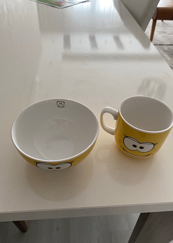 Beden sarı Renk Karaca Sarı Renkli Kupa ve Kase Seti