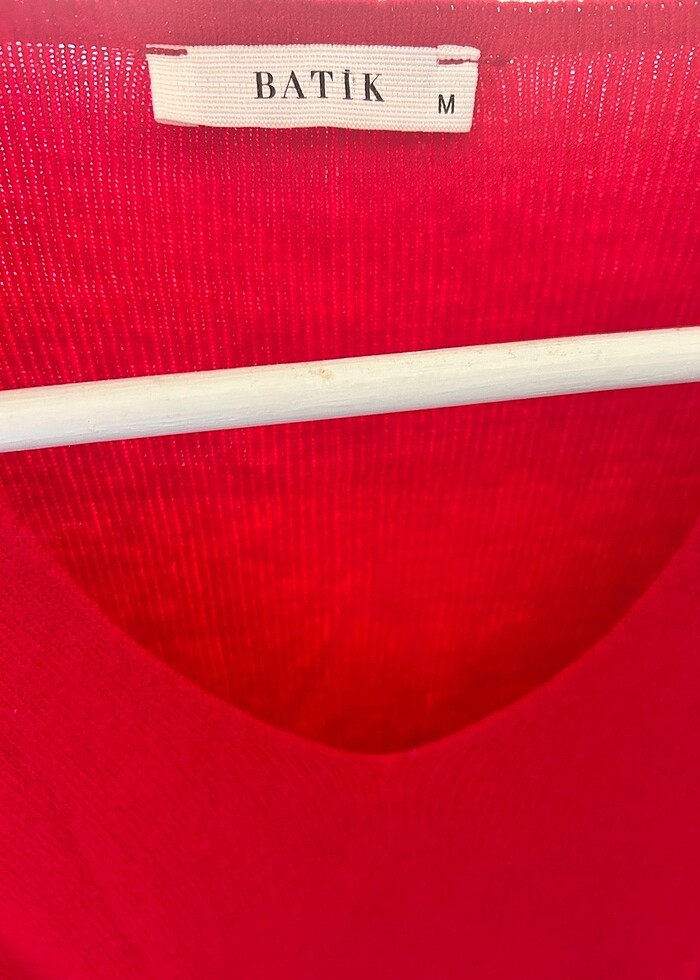 Batik kırmızı triko kazak - Görsel 2
