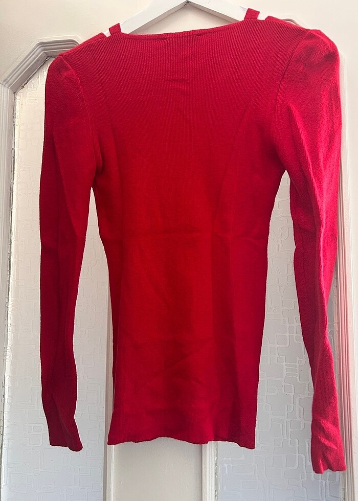 Batik kırmızı triko kazak - Görsel 4