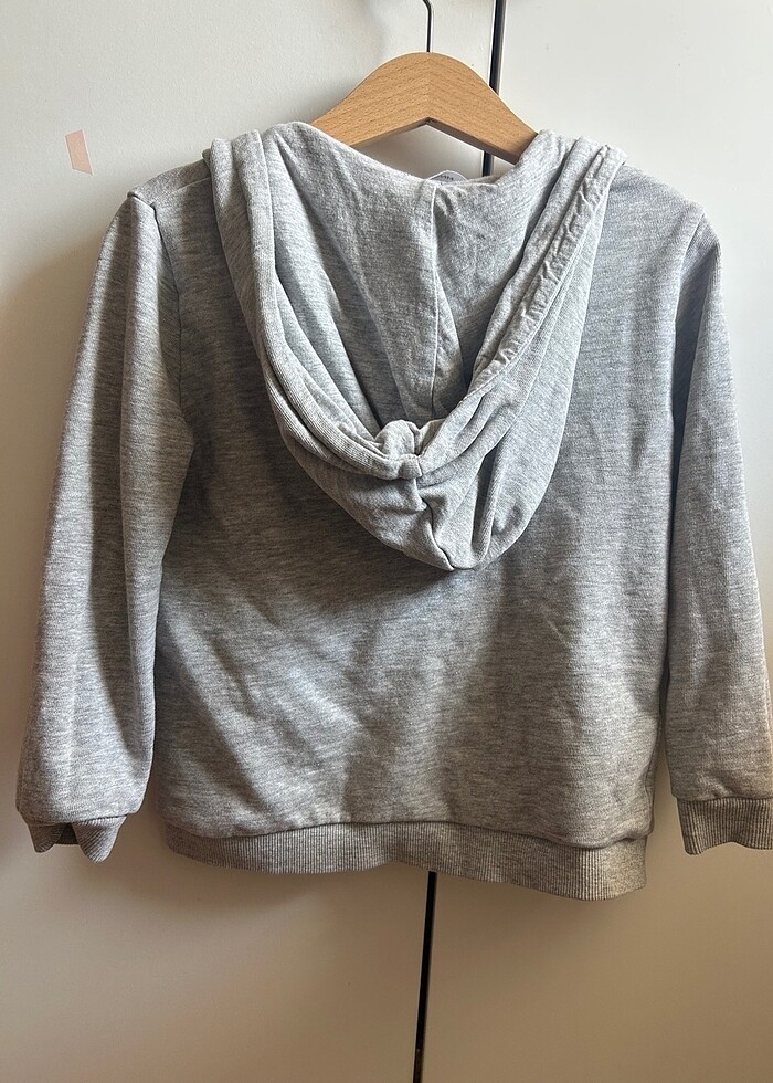 Mango Gri kapüşonlu fermuarlı sweatshirt - Görsel 3