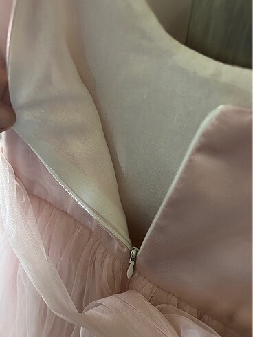 Kız çocuk abiye pudra rengi elbise - Görsel 7