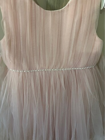 Kız çocuk abiye pudra rengi elbise - Görsel 9