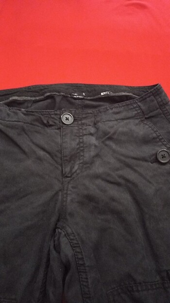 s Beden Siyah kapri kargo pantalon