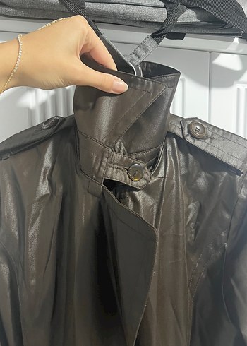 Diğer Kahverengi Deri Kemerli Kadın Trençkot