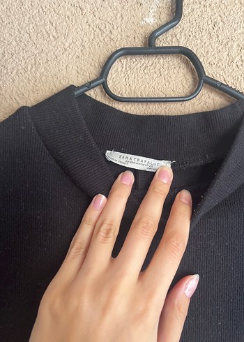Zara Siyah Midi Triko Elbise
