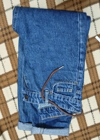 Kadın Mavi Bol Kesim Denim Jean - Görsel 2