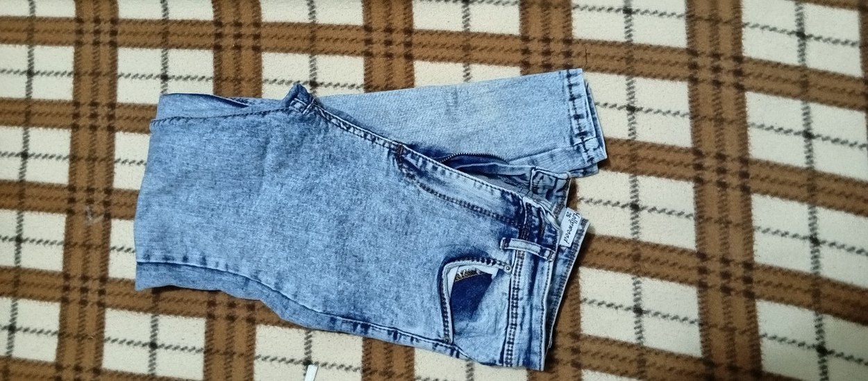 Gri Mavi Kadın Regular Fit Tie-Dye Denim Pantolon - Görsel 3