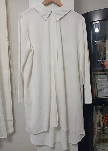 Beyaz Uzun Kollu Kadın Tunik - Görsel 2