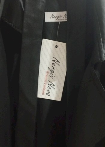 Siyah Kemerli Kadın Keten Trençkot - Görsel 4