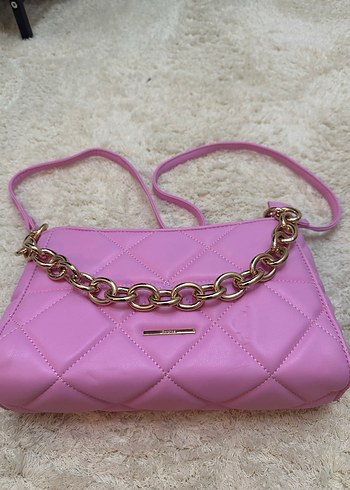 Bershka Zincir Detaylı Pembe Kadın Çanta - Görsel 4