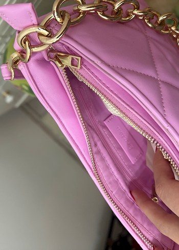 Bershka Zincir Detaylı Pembe Kadın Çanta - Görsel 8