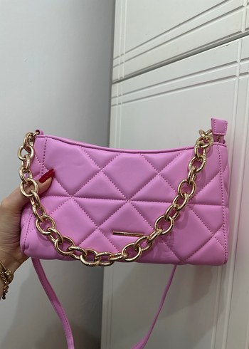 Bershka Zincir Detaylı Pembe Kadın Çanta - Görsel 2
