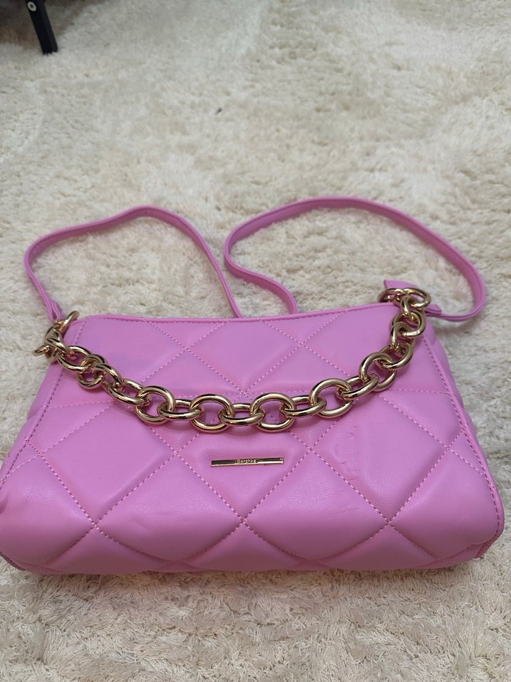 Bershka Zincir Detaylı Pembe Kadın Çanta - Görsel 4