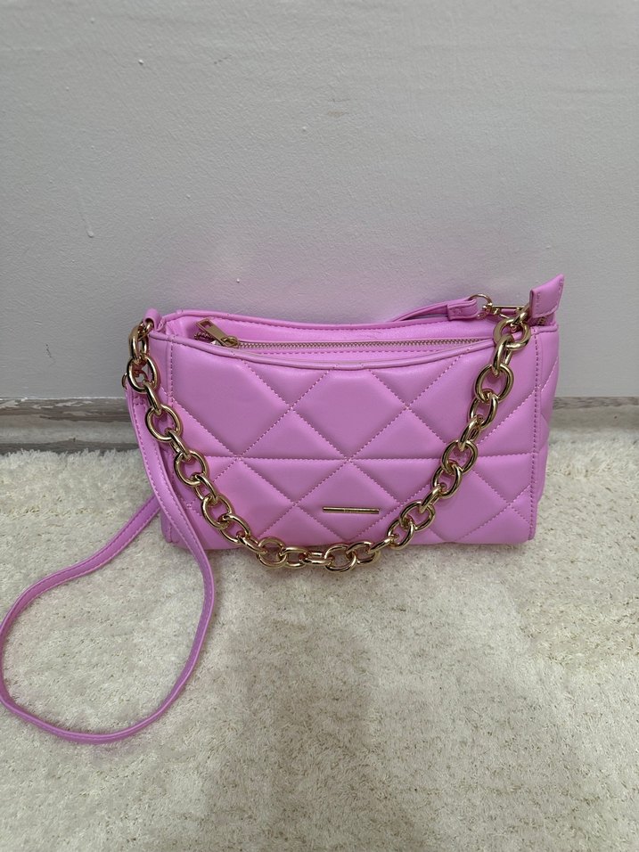 Bershka Zincir Detaylı Pembe Kadın Çanta - Görsel 5