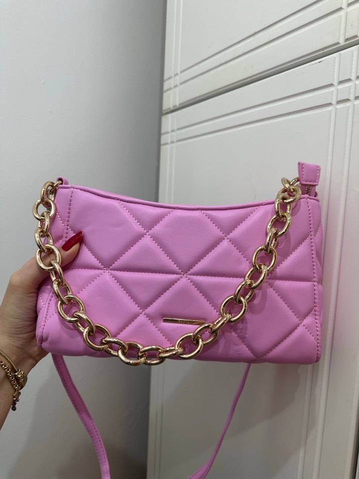 Bershka Zincir Detaylı Pembe Kadın Çanta - Görsel 2