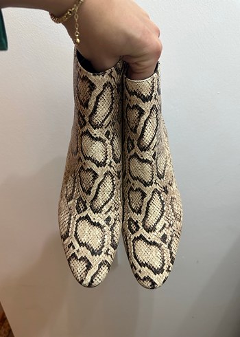 Mango Yılan Desenli deri Kadın Bot - Görsel 11