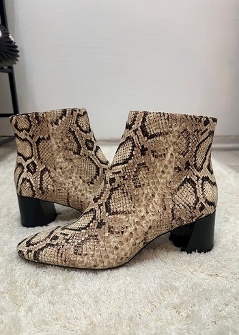 Mango Yılan Desenli deri Kadın Bot - Görsel 7