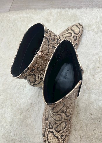 Mango Yılan Desenli deri Kadın Bot - Görsel 4