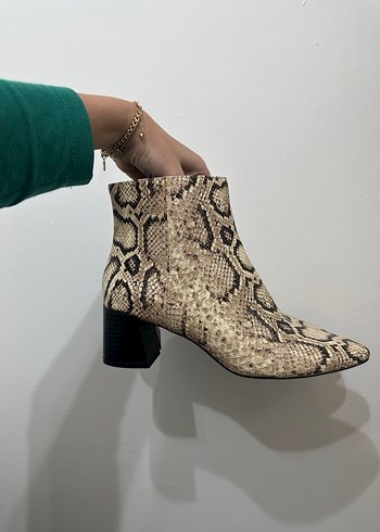 Mango Yılan Desenli deri Kadın Bot - Görsel 9