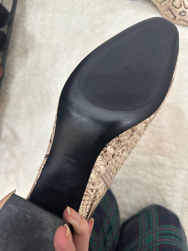 Mango Yılan Desenli deri Kadın Bot - Görsel 3