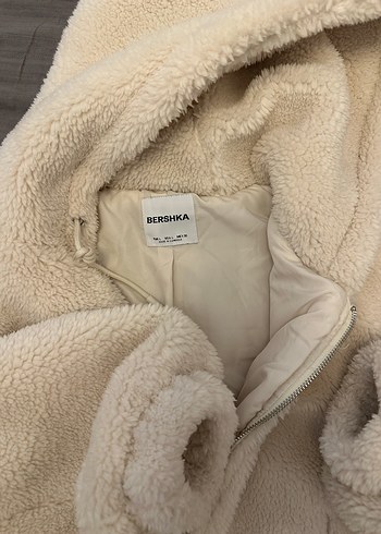 Bershka Bej Peluş Kapüşonlu Kadın Ceket - Görsel 12