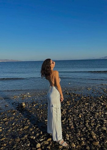 ZARA Çiçek Desenli Bohem Kısa Crop Top - Görsel 6