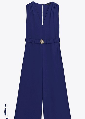 Zara etiketli Lacivert Kemerli Midi Tulum - Görsel 4