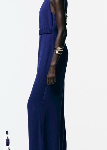 Zara etiketli Lacivert Kemerli Midi Tulum - Görsel 5