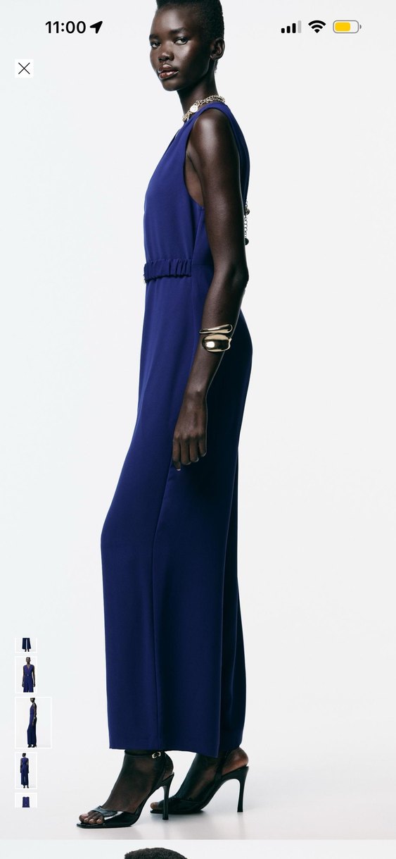 Zara etiketli Lacivert Kemerli Midi Tulum - Görsel 5