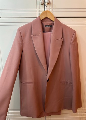 İkili Pembe Kadın Blazer Ceket ve pantolon - Görsel 5