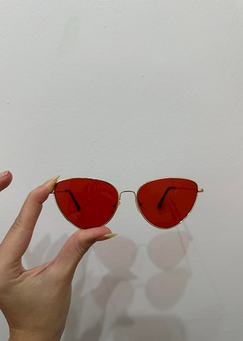 H&M Şeffaf Kırmızı Retro Kadın Güneş Gözlüğü - Görsel 7