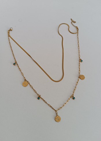 Minimalist Kadın Altın Renkli Çoklu Kolye - Görsel 2