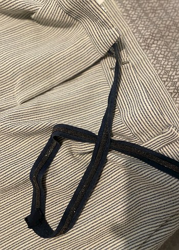 Network Gri Çizgili Kemerli Kadın Kumaş Pantolon - Görsel 4