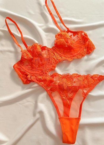 Nakışlı Turuncu Bohem Sütyen takımı - Görsel 3