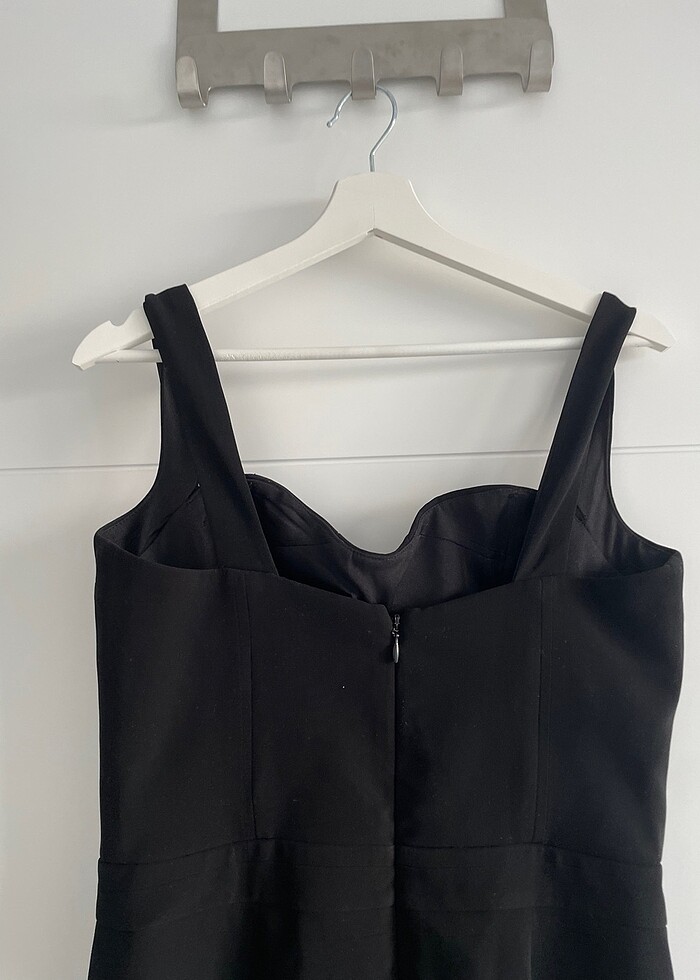 Siyah klasik elbise - Görsel 4