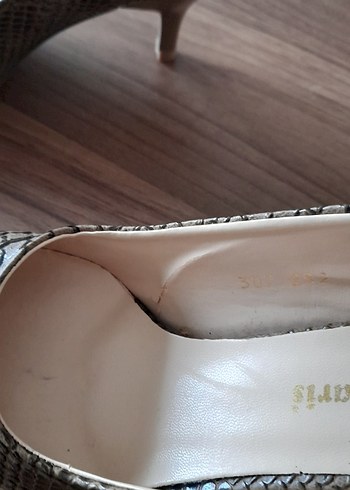 Yılan Desenli kahve Stiletto Kadın - Görsel 6