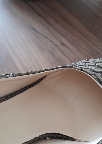 Yılan Desenli kahve Stiletto Kadın - Görsel 2