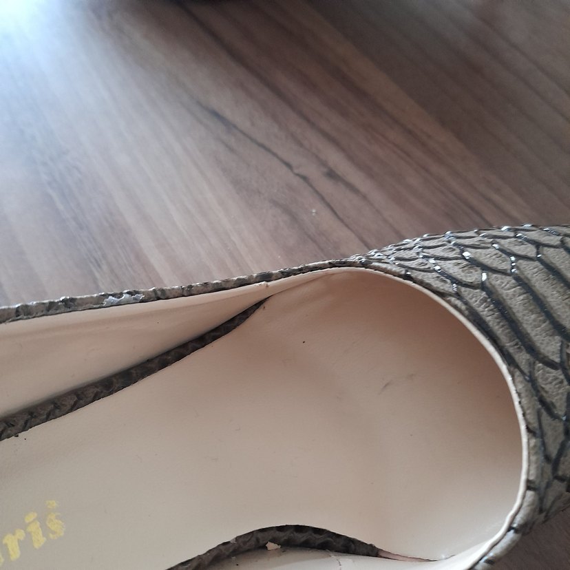 Yılan Desenli kahve Stiletto Kadın - Görsel 2