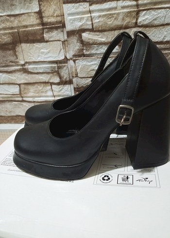 Kadın Siyah Platform Topuklu Ayakkabı - Görsel 5