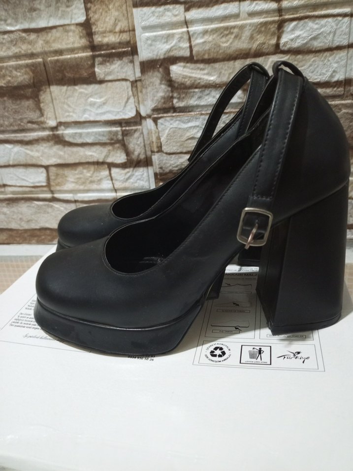 Kadın Siyah Platform Topuklu Ayakkabı - Görsel 5
