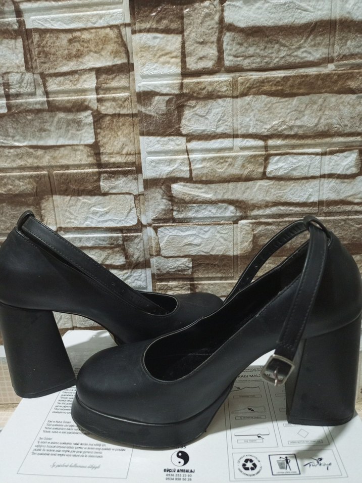 Kadın Siyah Platform Topuklu Ayakkabı - Görsel 4