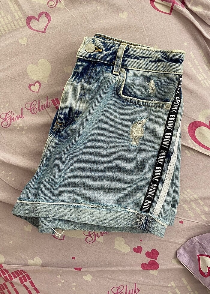 Mini kot şort - Görsel 4