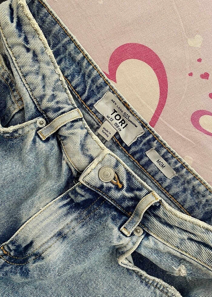 Mini kot şort - Görsel 5