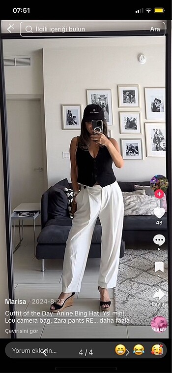 Zara beyaz pantolon